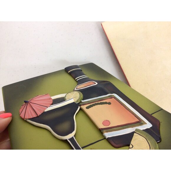 Will Rafuse Bar Cocktail Martini Signed 3D Ceramic Art Work Lot of 2 - Picture 2 of 8